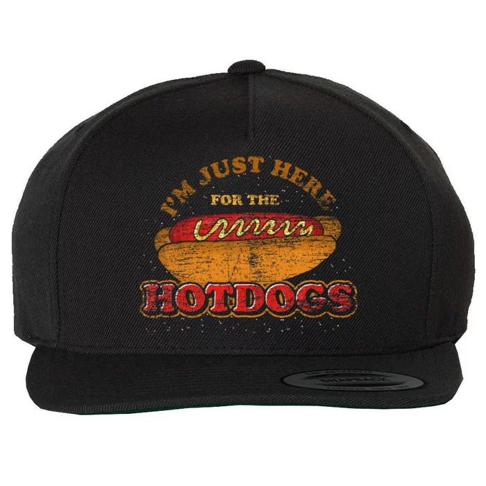 Im Just Here For The Hot Dogs Foodie Weiner Wool Snapback Cap