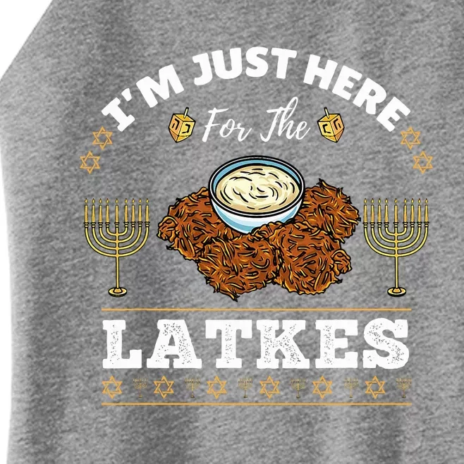 Im Just Here For The Latkes Chanukah Hanukkah Women’s Perfect Tri Rocker Tank