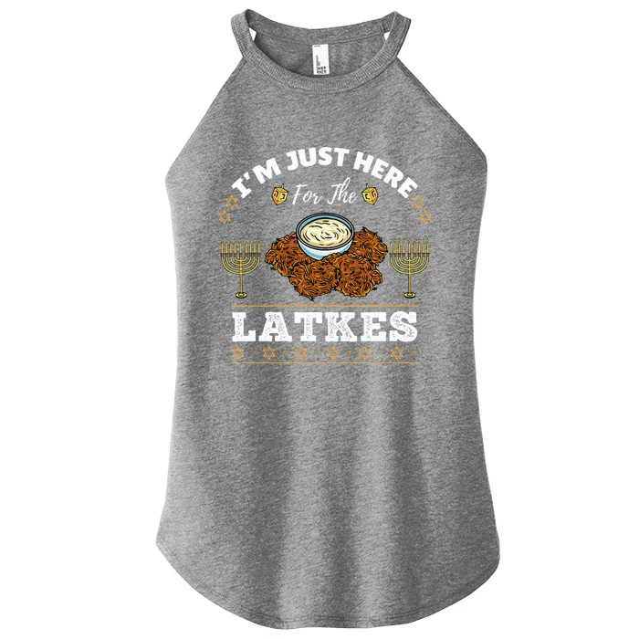 Im Just Here For The Latkes Chanukah Hanukkah Women’s Perfect Tri Rocker Tank