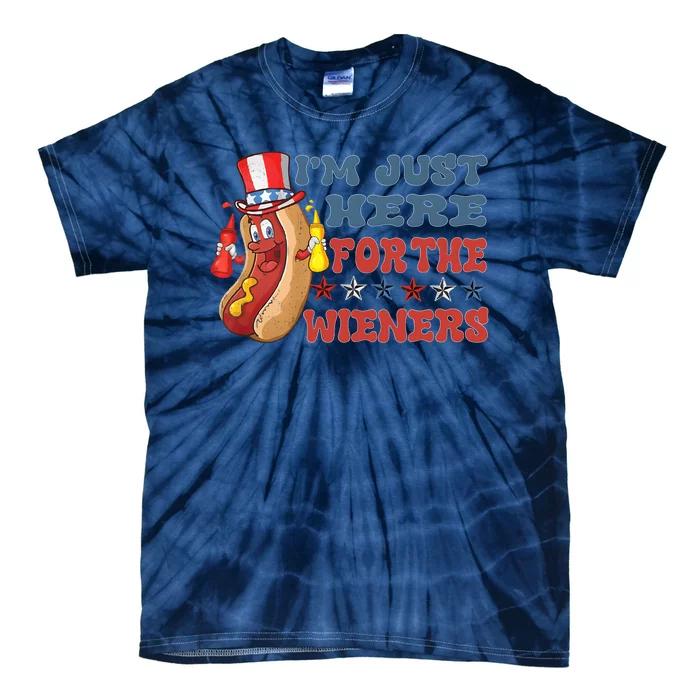 Im Just Here For The Wieners Sausage Tie-Dye T-Shirt