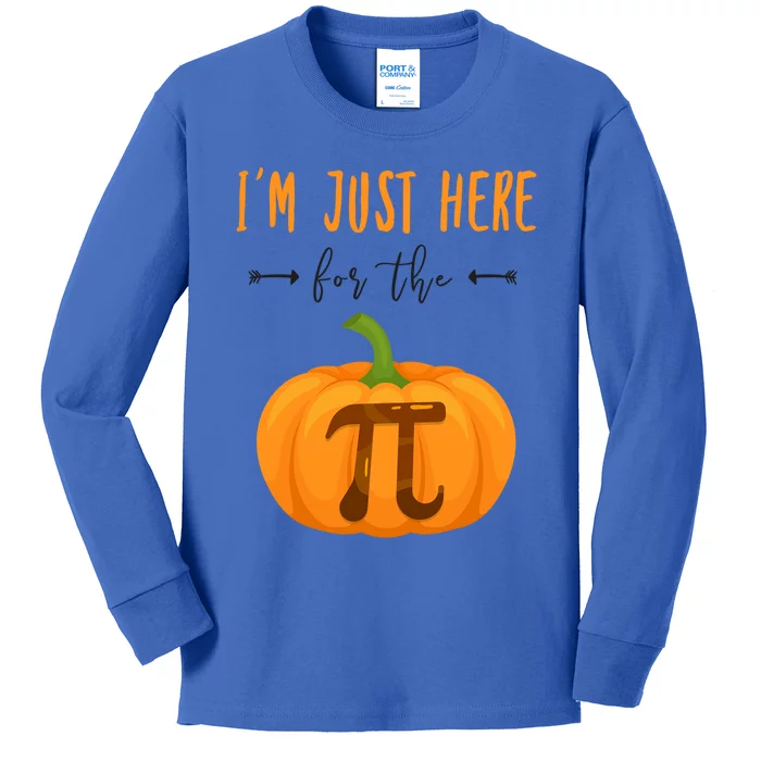 Im Just Here For The Pumpkin Pi Halloween Pumpkin Pie Cute Gift Kids Long Sleeve Shirt