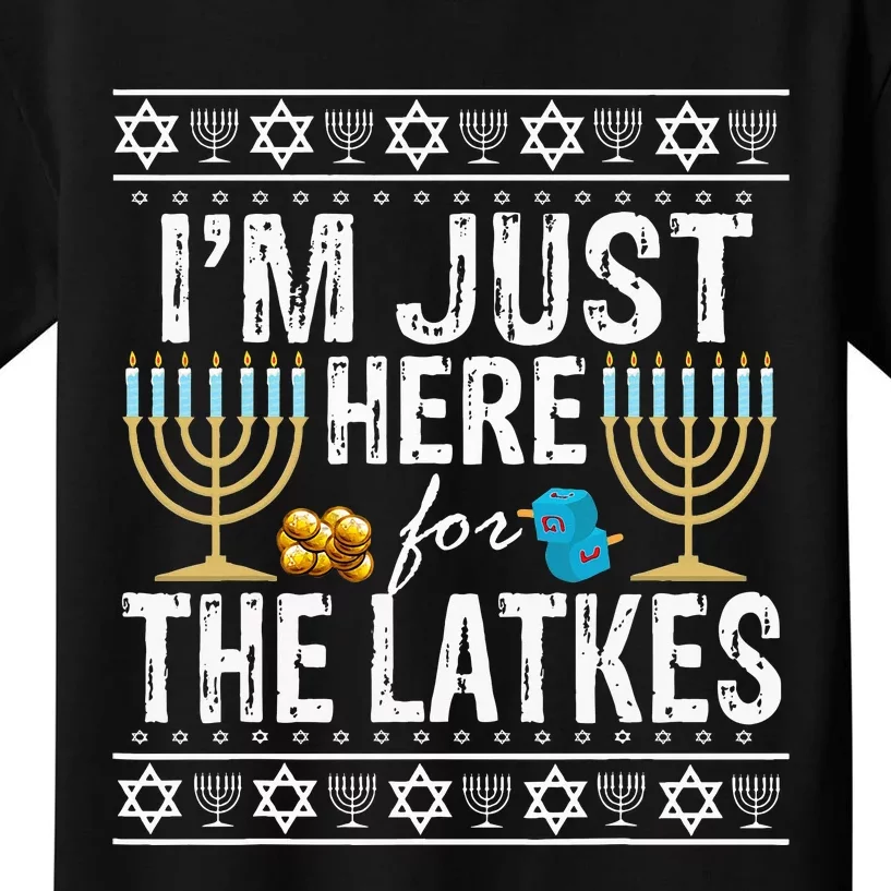 I'm Just Here for the Latkes Jewish Gift Kids T-Shirt