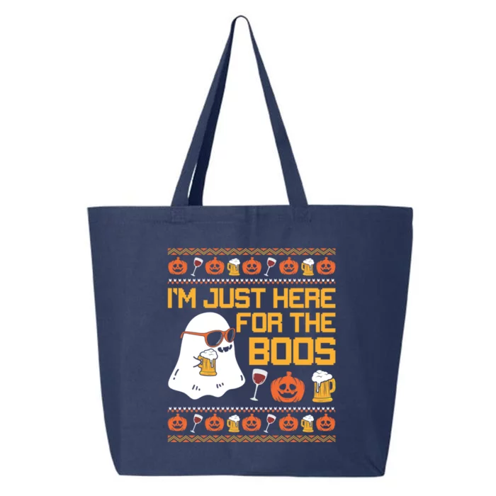 Im Just Here For The Boos Halloween Ugly Sweater Gift 25L Jumbo Tote