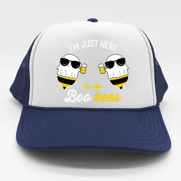 IM Just Here For The Boo Bees Halloween Funny Trucker Hat