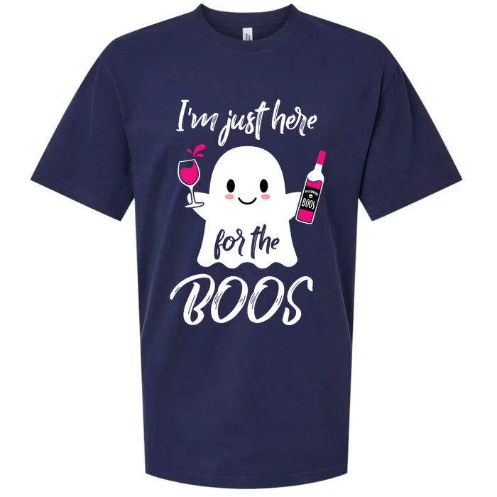 IM Just Here For The Boos Wine Funny Halloween Sueded Cloud Jersey T-Shirt