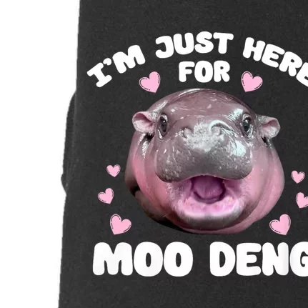 IM Just Here For Moo Deng Cute Baby Hippo Bouncy Souvenir Doggie 3-End Fleece Hoodie