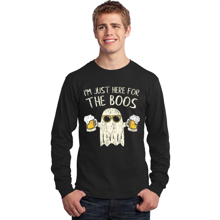 Im Just Here For The Boos Funny Gift Halloween Ghost Long Sleeve Shirt