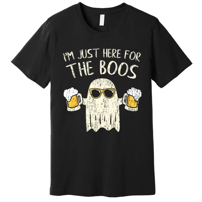 Im Just Here For The Boos Funny Gift Halloween Ghost Premium T-Shirt