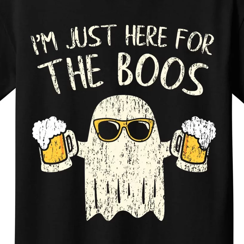 Im Just Here For The Boos Funny Gift Halloween Ghost Kids T-Shirt