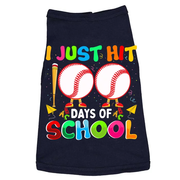 I Just Hit 100 Days Of School Baseball 100th Day Boy Girl Doggie Tank