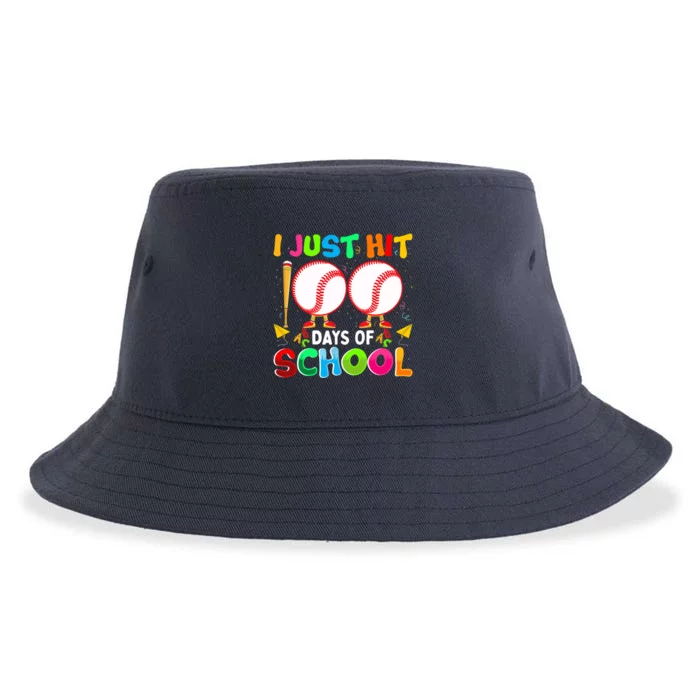 I Just Hit 100 Days Of School Baseball 100th Day Boy Girl Sustainable Bucket Hat