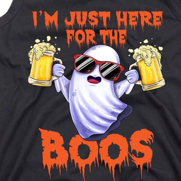 Im Just Here For The Boos Ghost Drinking Halloween Beer Tank Top