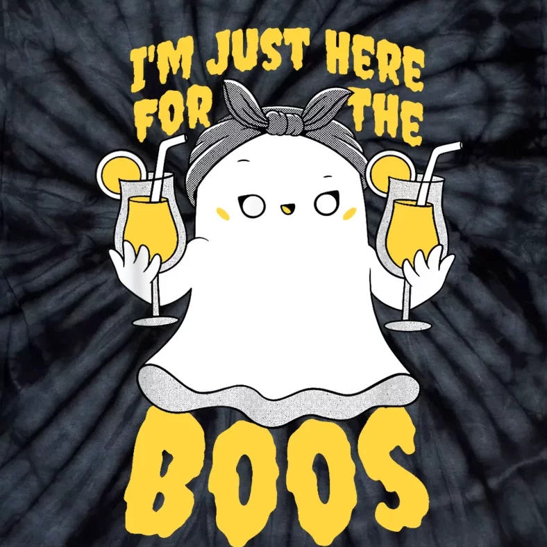 Im Just Here For The Boos Halloween Ghost Cute Funny Tie-Dye T-Shirt