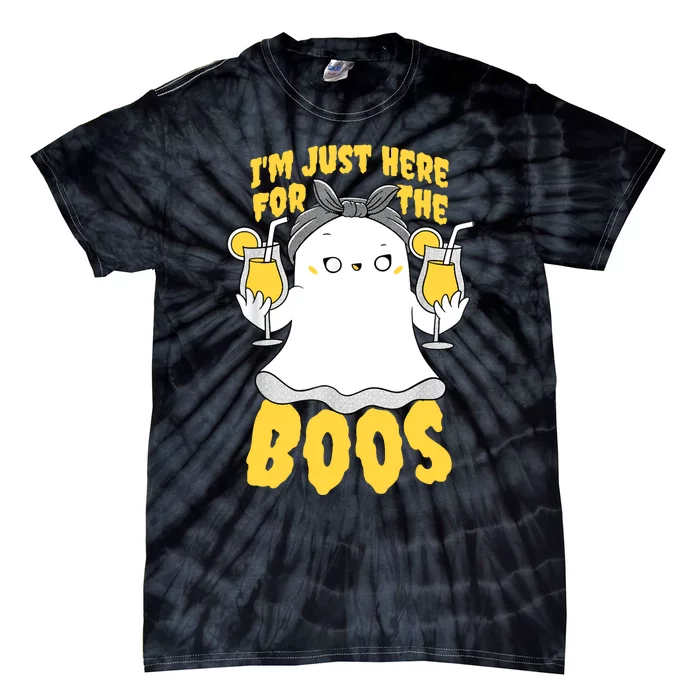 Im Just Here For The Boos Halloween Ghost Cute Funny Tie-Dye T-Shirt