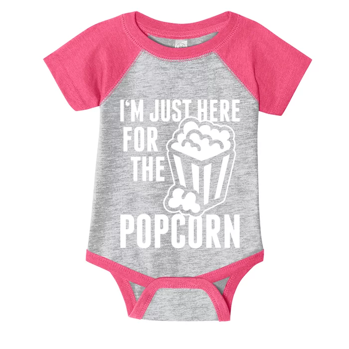 Im Just Here For The Popcorn Infant Baby Jersey Bodysuit