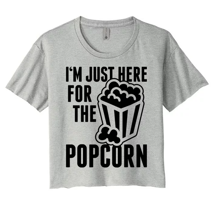 Im Just Here For The Popcorn Women's Crop Top Tee