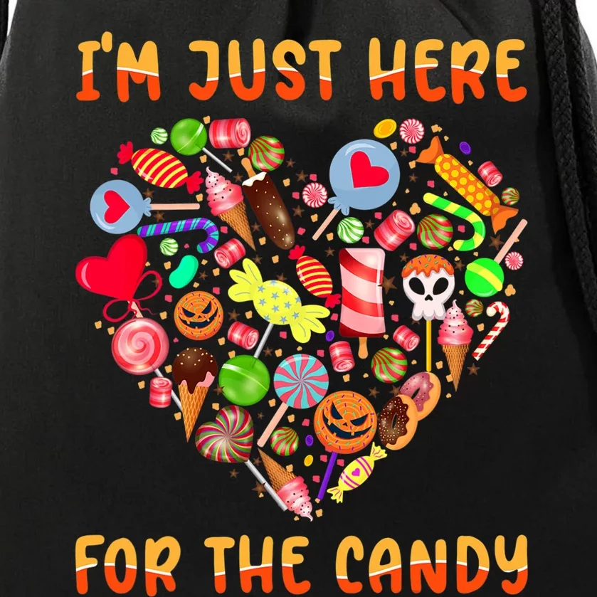 IM Just Here For Candy Funny Halloween Spooky Pun Costume Drawstring Bag