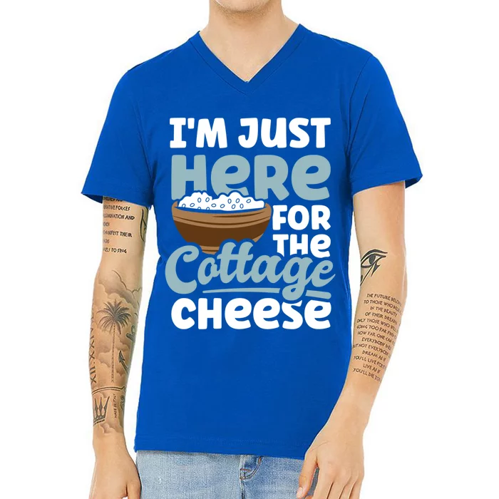 IM Just Here For The Cottage Cheese Enthusiast Gift V-Neck T-Shirt