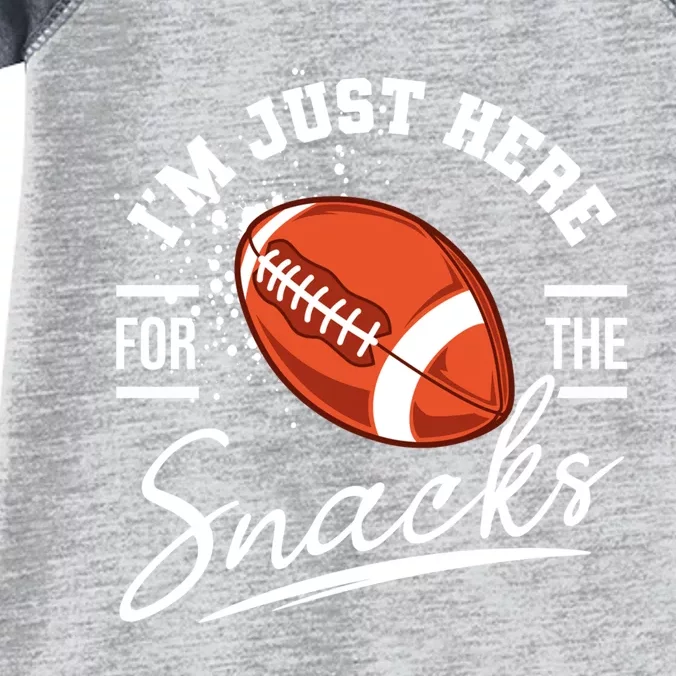 I'm Just Here For The Snacks Funny Football Infant Baby Jersey Bodysuit