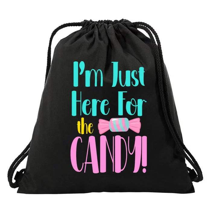 Im Just Here For The Candy Halloween Drawstring Bag