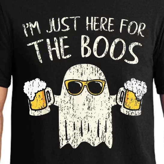 Im Just Here For The Boos Funny Gift Halloween Ghost Pajama Set