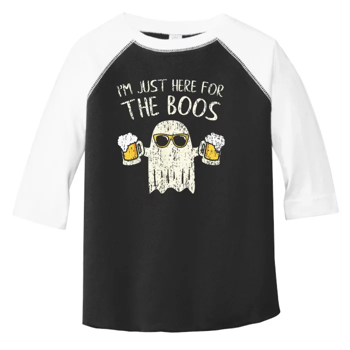 Im Just Here For The Boos Funny Gift Halloween Ghost Toddler Fine Jersey T-Shirt