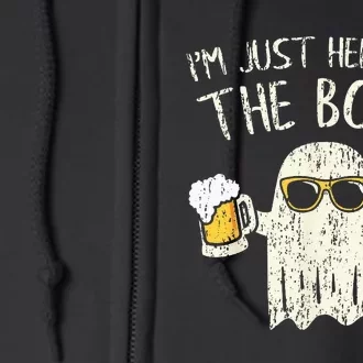 Im Just Here For The Boos Funny Gift Halloween Ghost Full Zip Hoodie