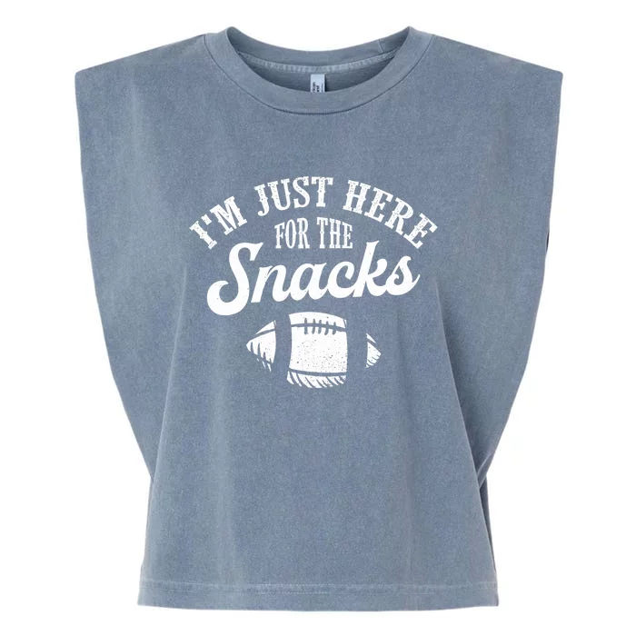 I'm Just Here For The Snacks Funny Fantasy Football League Garment-Dyed Women's Muscle Tee