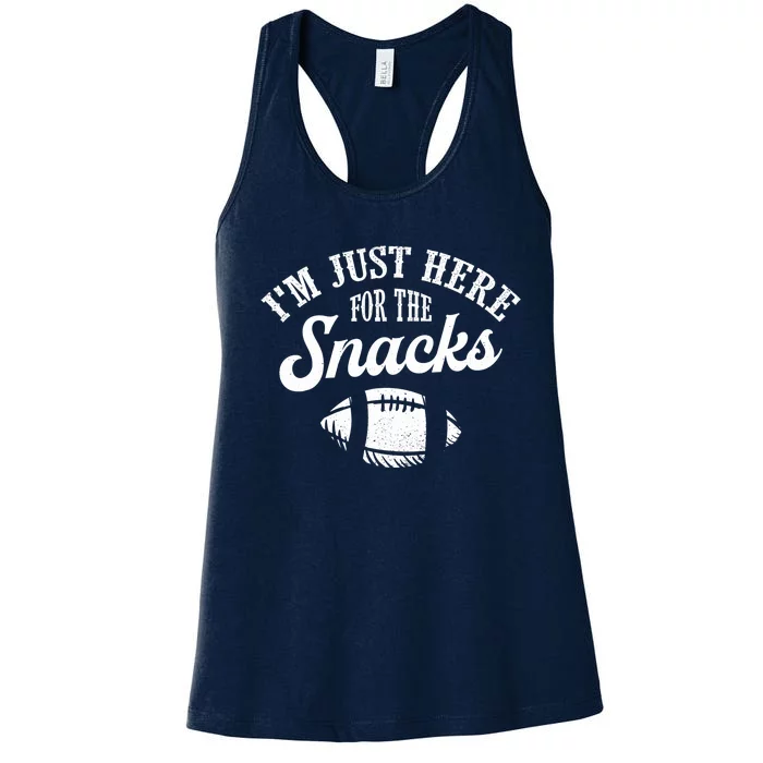 I'm Just Here For The Snacks Funny Fantasy Football League Women's Racerback Tank