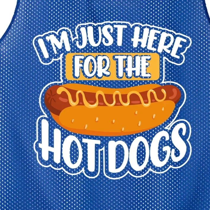 I´m Just Here For The Hot Dogs Funny Sausage Food Lover Gift Mesh Reversible Basketball Jersey Tank