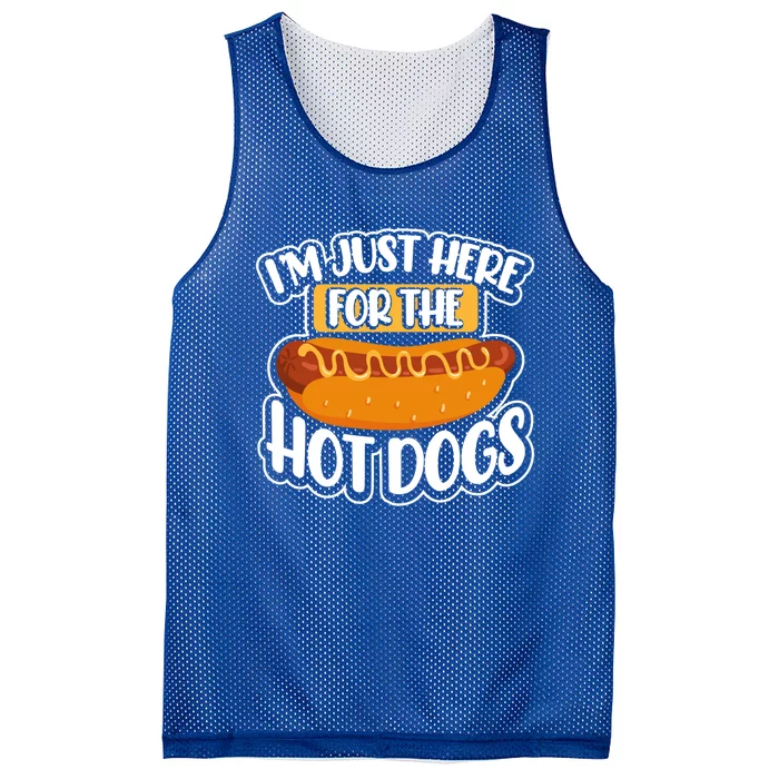 I´m Just Here For The Hot Dogs Funny Sausage Food Lover Gift Mesh Reversible Basketball Jersey Tank