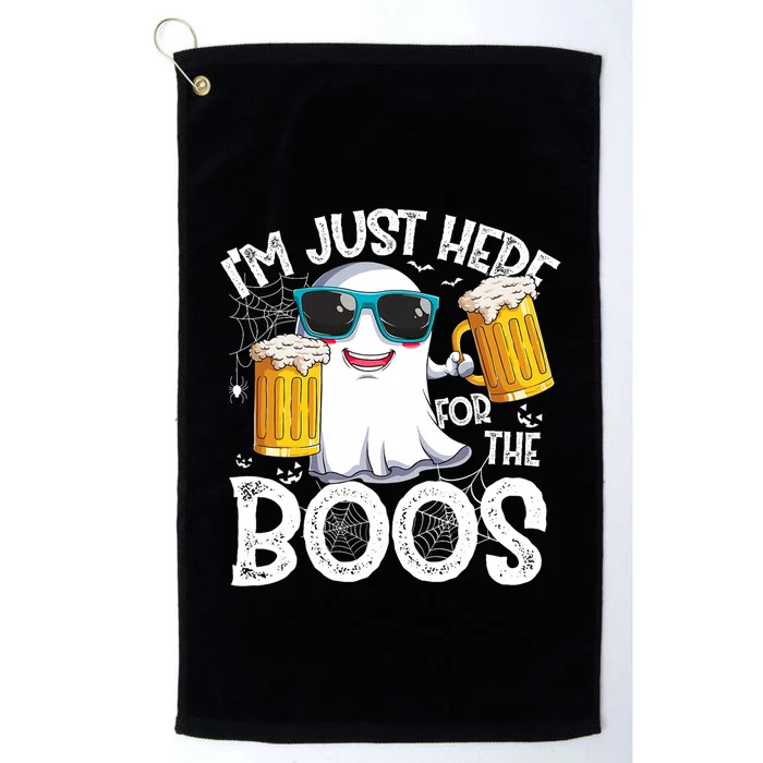 IM Just Here For The Boos Funny Halloween Ghost Platinum Collection Golf Towel