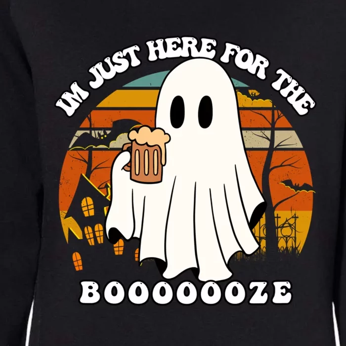 IM Just Here For The Booze Funny Halloween Beer Lover Ghost Womens California Wash Sweatshirt