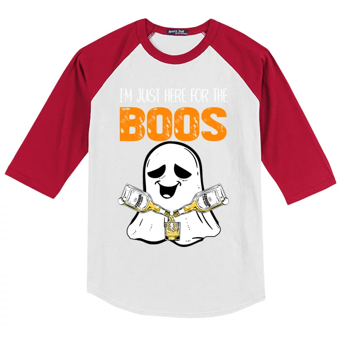 Im Just Here For The Booze Gift Im Just Here For The Boos Meaningful Gift Kids Colorblock Raglan Jersey