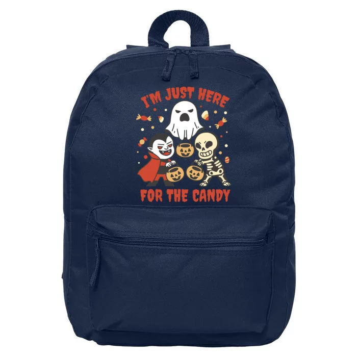 I'm Just Here For The Candy Halloween Costume Funny 16 in Basic Backpack