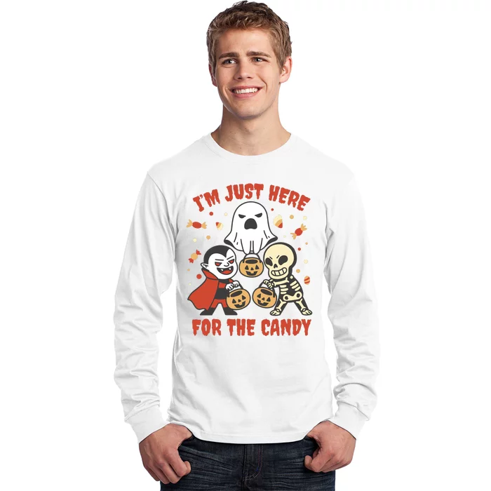 I'm Just Here For The Candy Halloween Costume Funny Long Sleeve Shirt