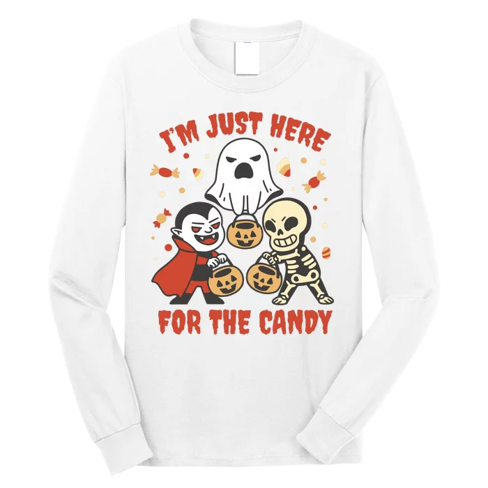 I'm Just Here For The Candy Halloween Costume Funny Long Sleeve Shirt