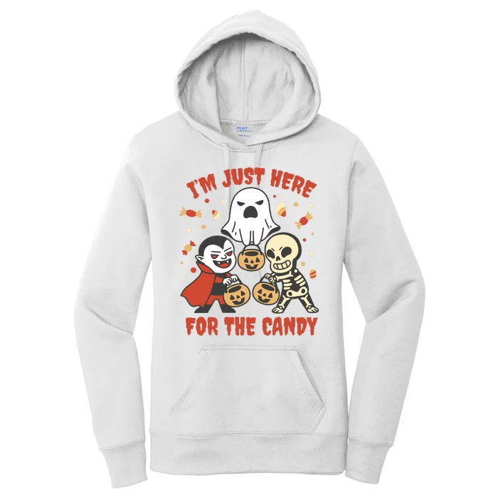 I'm Just Here For The Candy Halloween Costume Funny Women's Pullover Hoodie