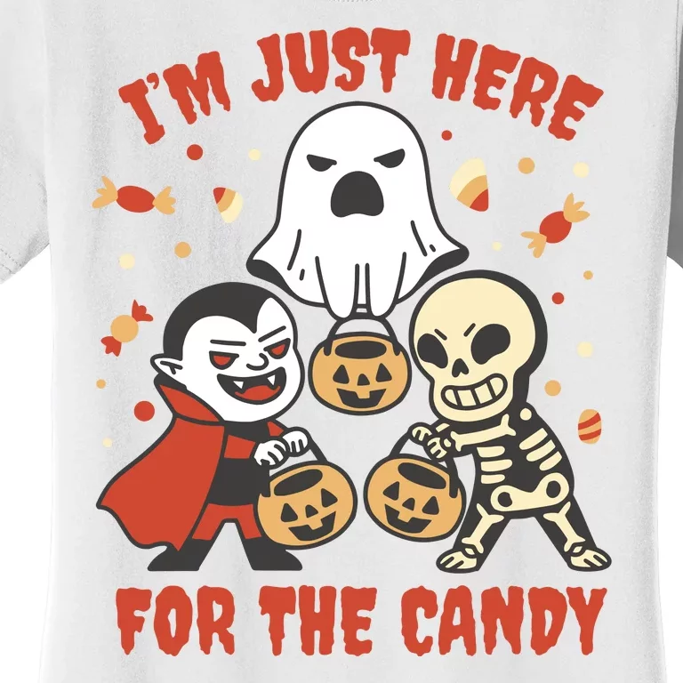 I'm Just Here For The Candy Halloween Costume Funny Women's T-Shirt