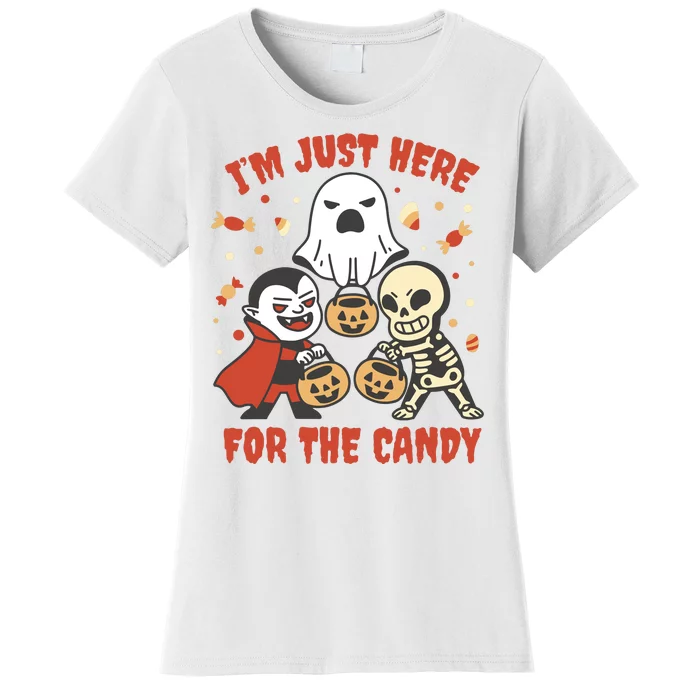 I'm Just Here For The Candy Halloween Costume Funny Women's T-Shirt