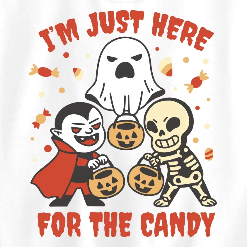 I'm Just Here For The Candy Halloween Costume Funny Kids Sweatshirt