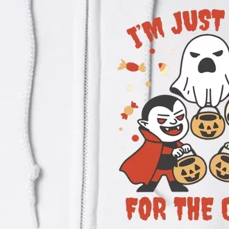 I'm Just Here For The Candy Halloween Costume Funny Full Zip Hoodie