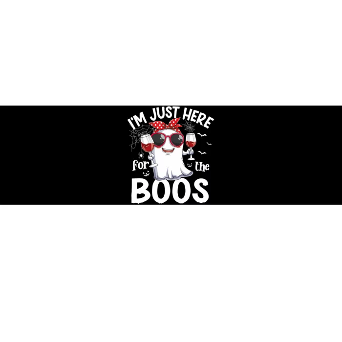 IM Just Here For The Boos Funny Halloween Women Ghost Wine Bumper Sticker