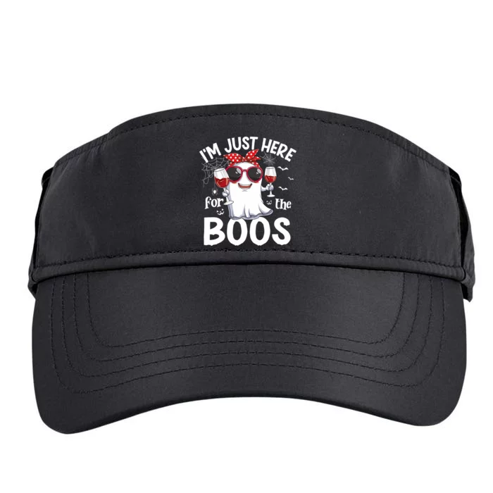 IM Just Here For The Boos Funny Halloween Women Ghost Wine Adult Drive Performance Visor