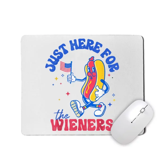 IM Just Here For The Wieners Funny Fourth Of July Hot Dog Mousepad