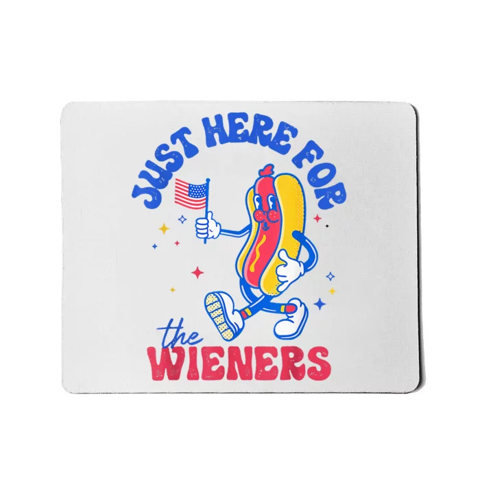 IM Just Here For The Wieners Funny Fourth Of July Hot Dog Mousepad