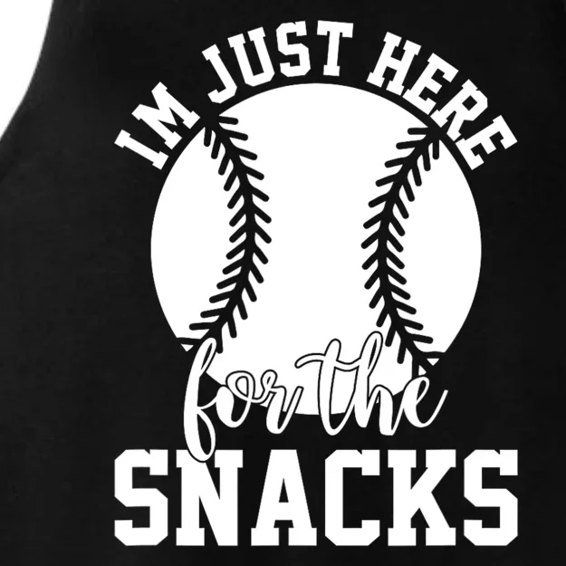 IM Just Here For The Snacks Funny Baseball Softball Fans Ladies Tri-Blend Wicking Tank