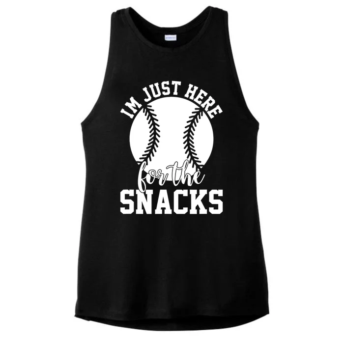 IM Just Here For The Snacks Funny Baseball Softball Fans Ladies Tri-Blend Wicking Tank