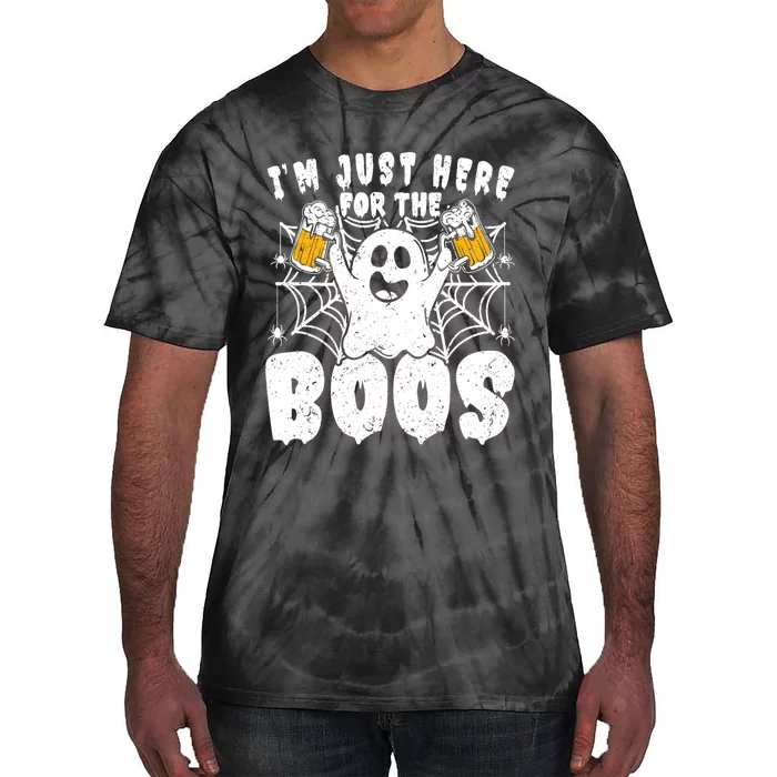 IM Just Here For The Boos Funny Halloween Tie-Dye T-Shirt