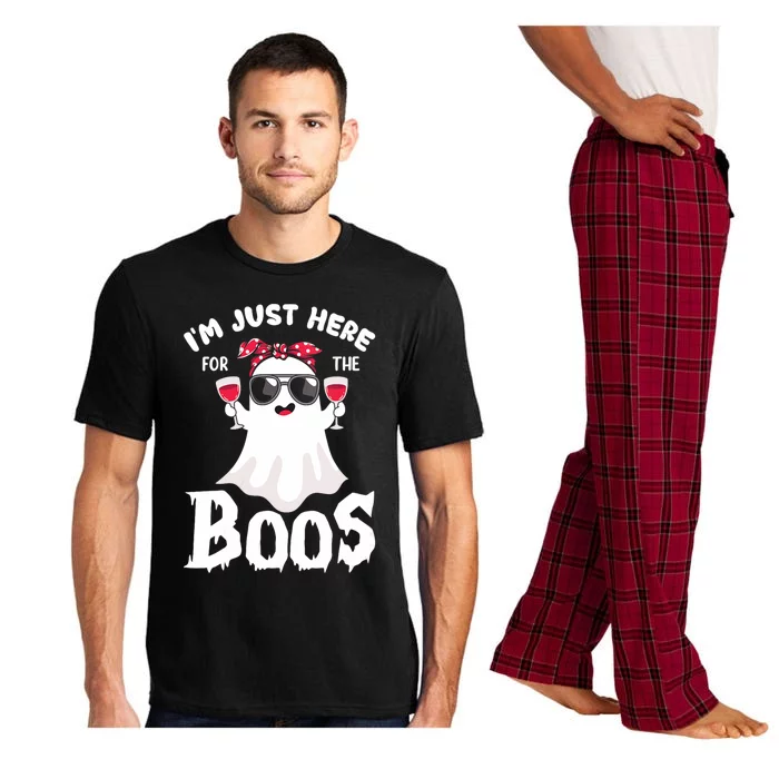 IM Just Here For The Boos Cute Ghost Women Funny Halloween Pajama Set